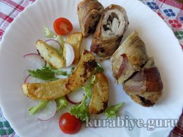 Куриная котлета с грибами и сыром