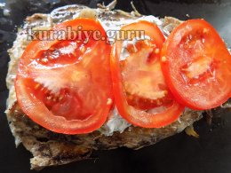 Скумбрия запечённая с грибами