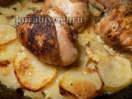 Картофельный гратен с запечённой курицей