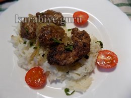 Куриная печень с рисом