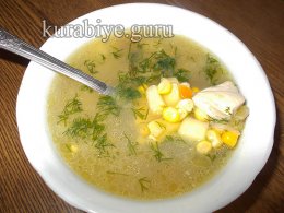 Куриный суп со свежей кукурузой