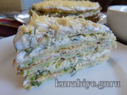 Кабачковий торт із сирною начинкою