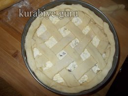 Творожный пирог из заварного дрожжевого теста 