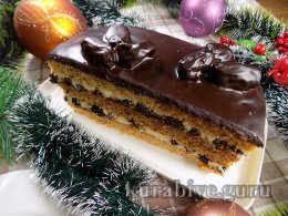 Торт Пікова дама, медівник з чорносливом