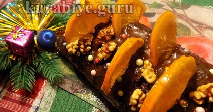 Шоколадно-апельсиновый кекс с орехами