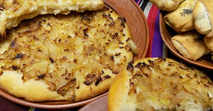 Лепёшки с луком постные 