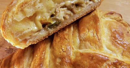 Закрытый пирог с курицей и грибами