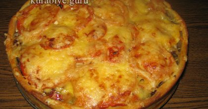 Пирог-запеканка из картофельного теста с фаршем и овощами