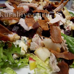 Салат с утиной грудкой и грушей и  медово-лимонной заправкой