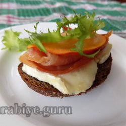 Гренки с прошутто и хурмой 