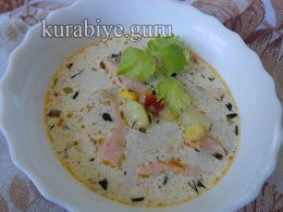 Густий рибний суп з кукурудзою