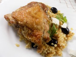 Курка з булгуром по-грецьки
